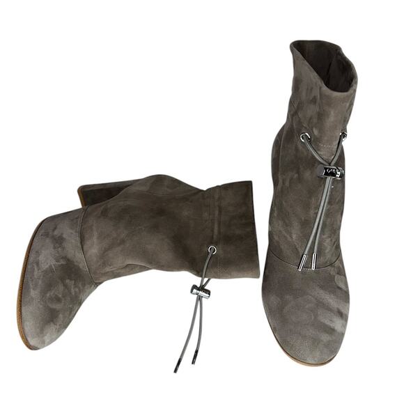 Gianvito Rossi Maeve Tan Beige Calfskin Leather Suede Ankle Boots Pumps Size 9.5 - Picture 5 of 11